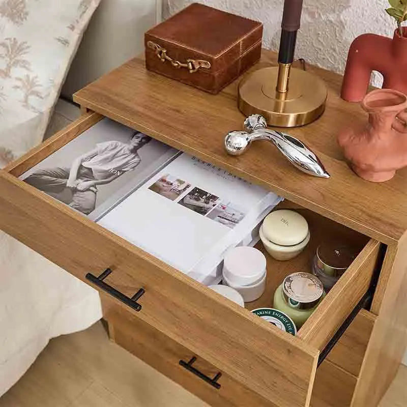 Yoobure 4 Drawer Nightstand Rustic Oak Tall Nightstands