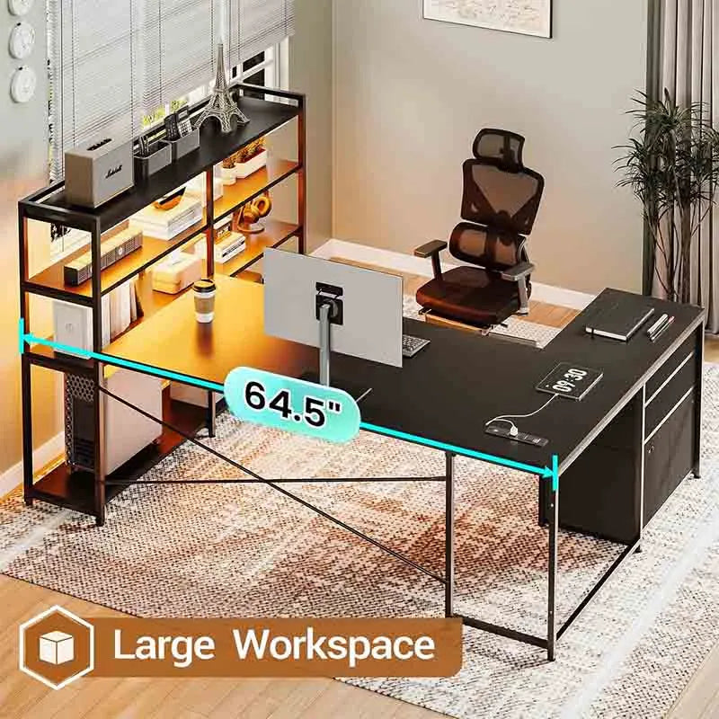 Yoobure Gaming Desk Reversible U Shaped Computer Desk