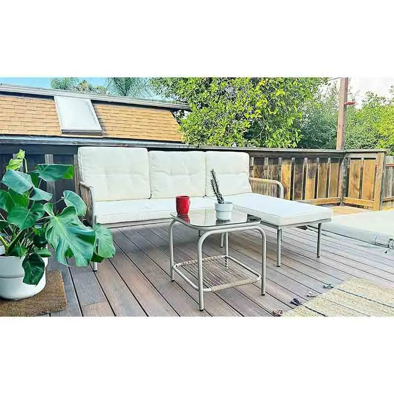 Yoobure 3 Pieces Outdoor Wicker Conversation Set