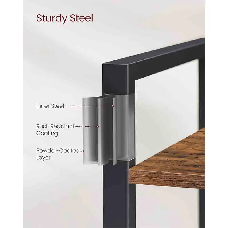 Yoobure 5-Tier Industrial Bookcase with Steel Frame