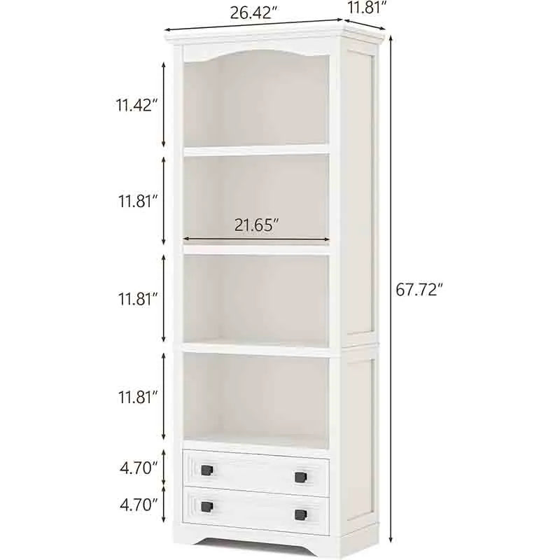 Yoobure Bookcase and Bookshelf with Storage Drawers
