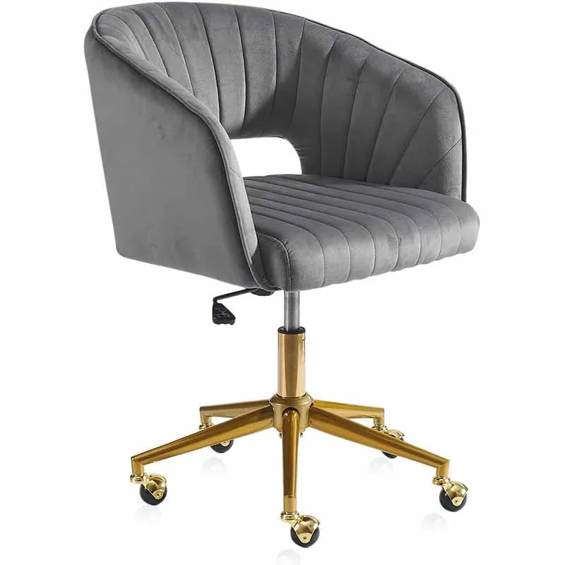 Yoobure Velvet Office Desk Chair, Grey