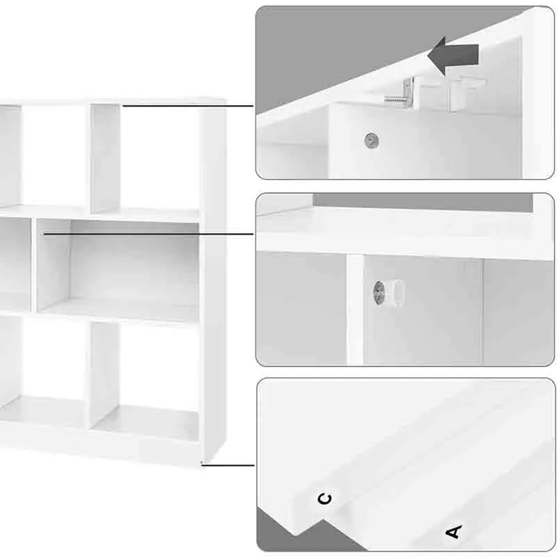 Yoobure Bookcase, Bookshelf, Freestanding Storage Unit