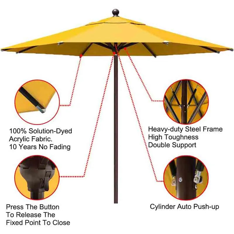 Yoobure 11Ft Market Umbrella Patio Outdoor Cylinder