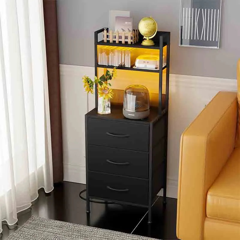 Yoobure 41 Inch Tall Nightstand with Charging Station