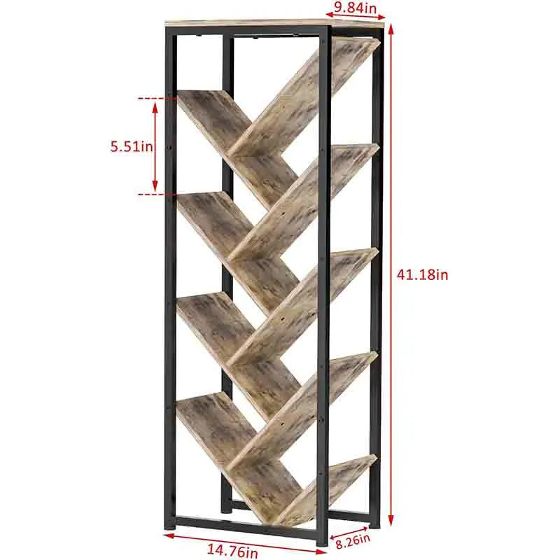 Yoobure 9-Tier Floor Standing Tree Bookshelf