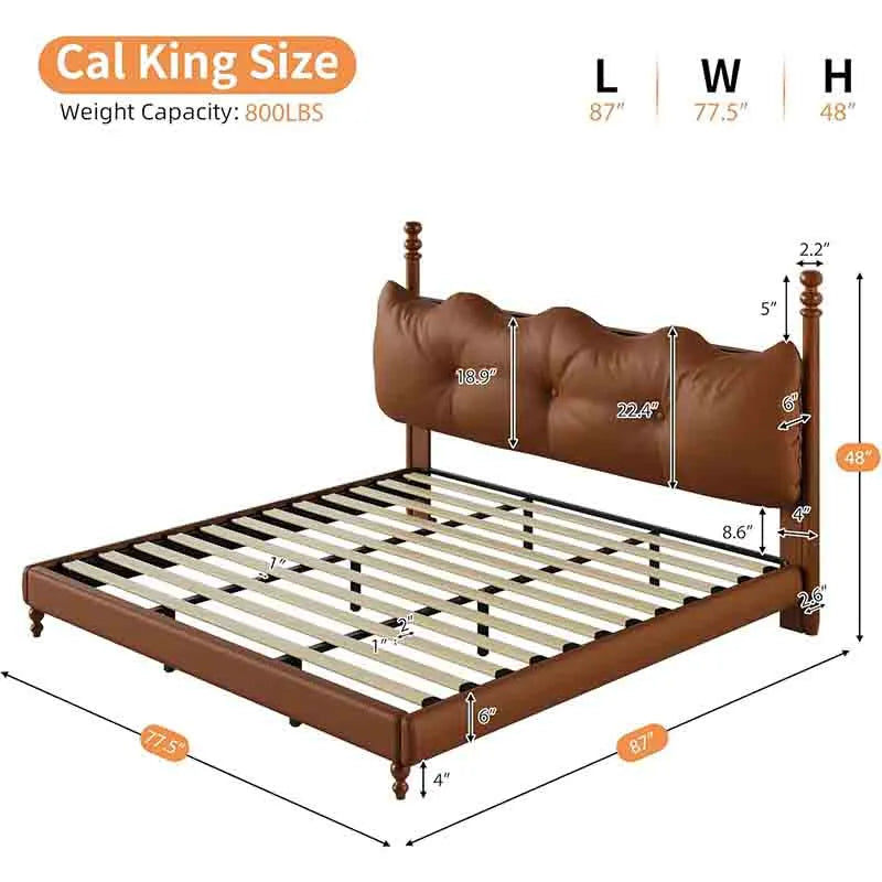 Yoobure California King Platform Bed with Headboard