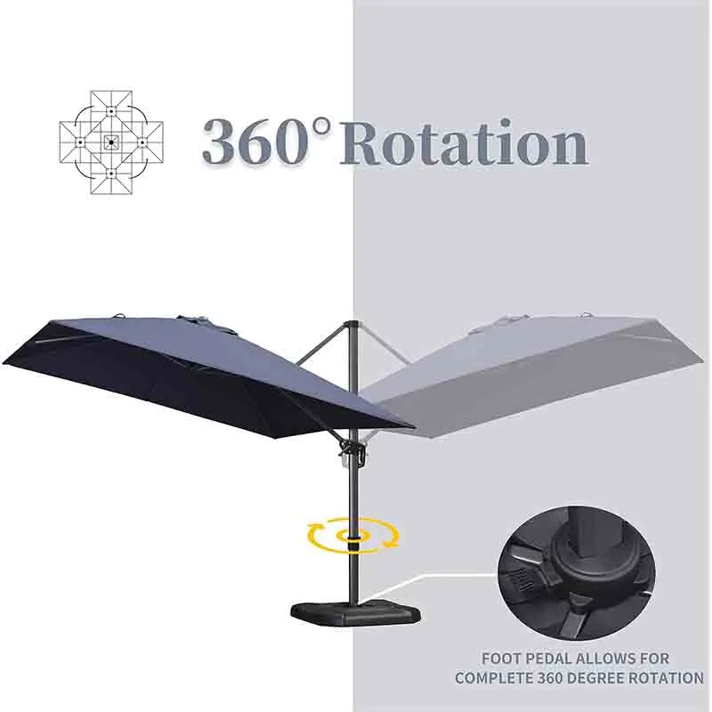 Yoobure Patio Umbrella Outdoor Cantilever Round Umbrella