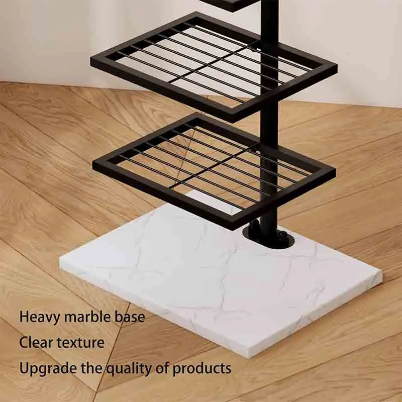 Yoobure 6-Tier Vertical Bookshelf with Marble Base