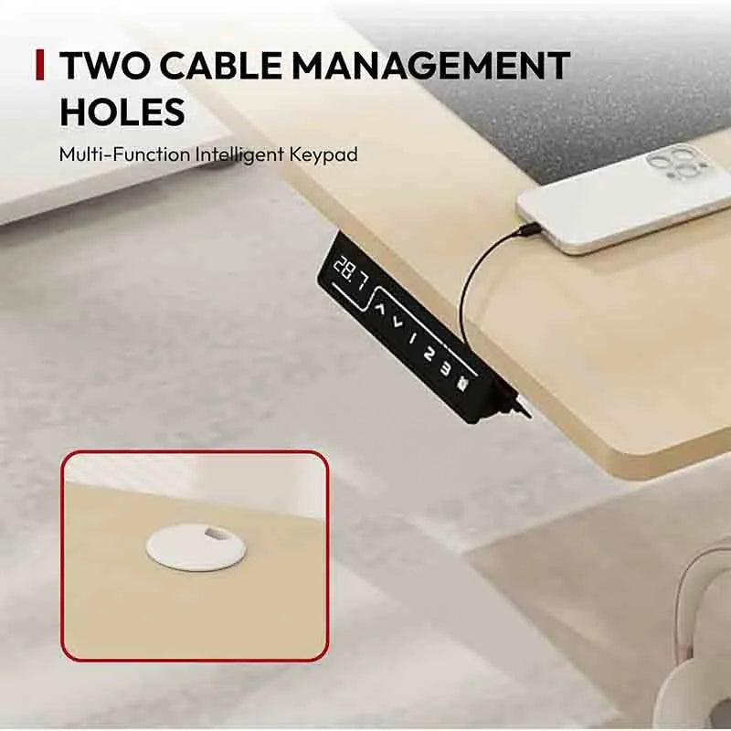 Yoobure L Shaped Standing Desk with 2-Drawer File Cabinet