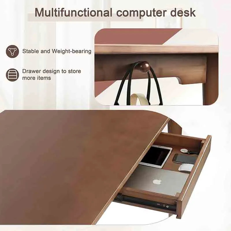 Yoobure Bamboo Multipurpose Study Writing Desk with Drawer