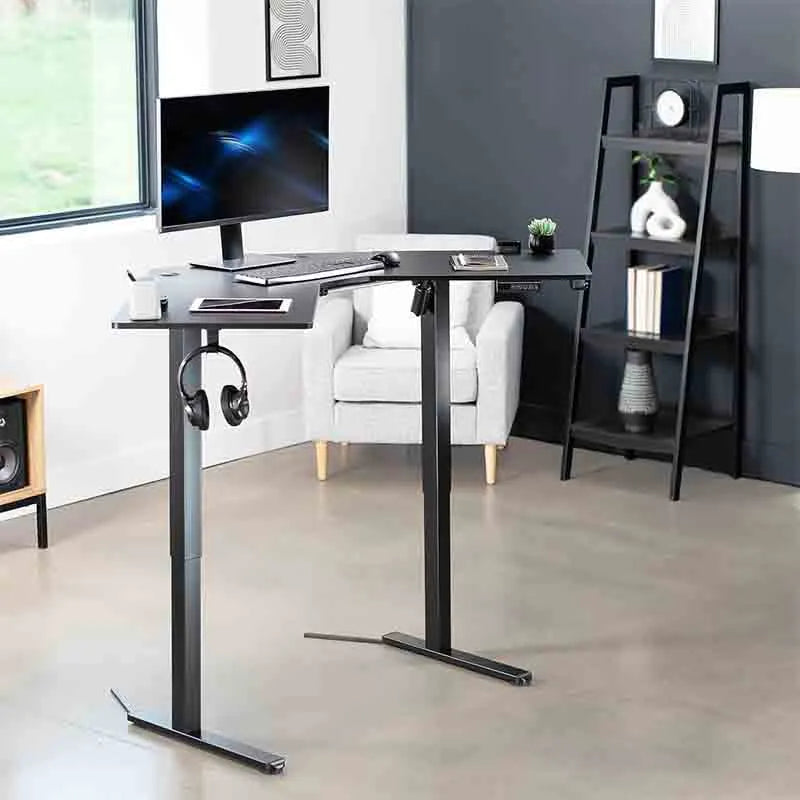 Yoobure Electric L-Shaped 47 inch Sit Stand Up Desk, Black