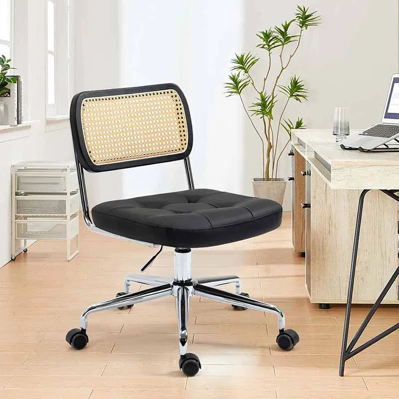 Yoobure Armless Home Office Desk Chair with Wheels, Black