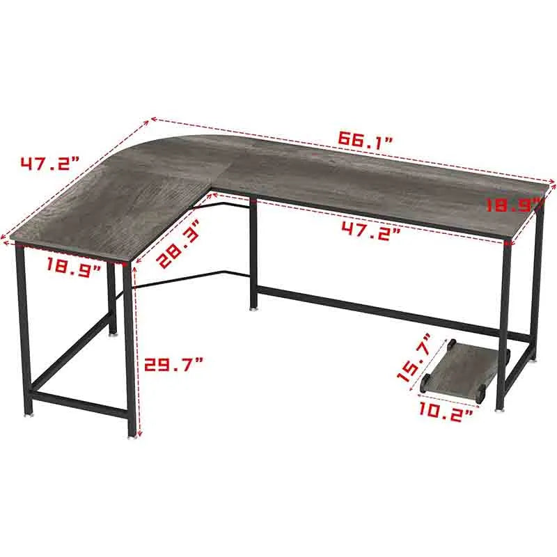 Yoobure Reversible L Shaped Desk Balck Frame