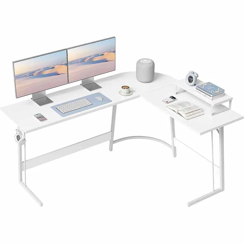 59.1" Home Office Workstation with Small Table, White