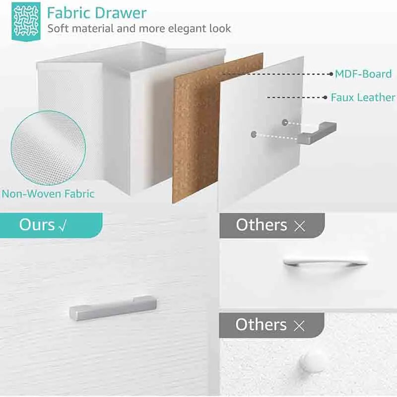 Yoobure Tall Nightstand with Drawers White Night Stand