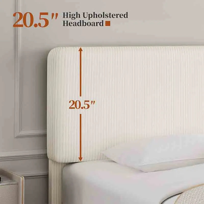 Yoobure Queen Bed Frames with Adjustable Headboard