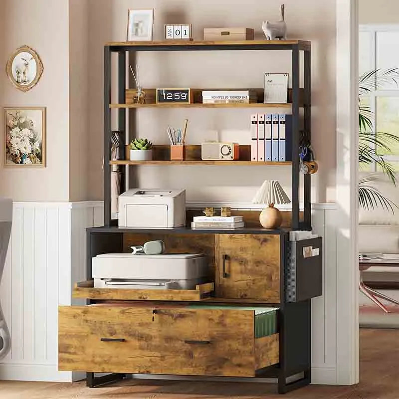Yoobure File Cabinet with Lock and Sliding Storage Shelf