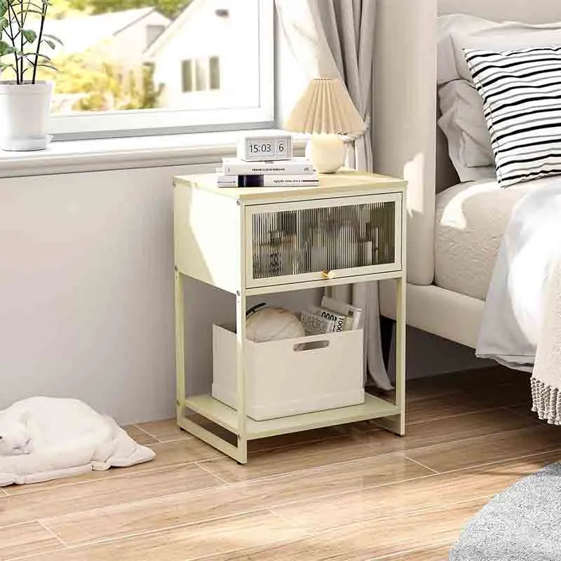 Yoobure Night Stand with Storage, Cute Bedside Table