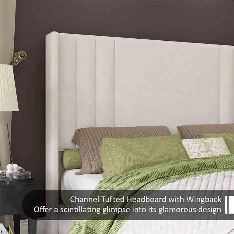 Yoobure Upholstered Platform Bed with Tufted Headboard