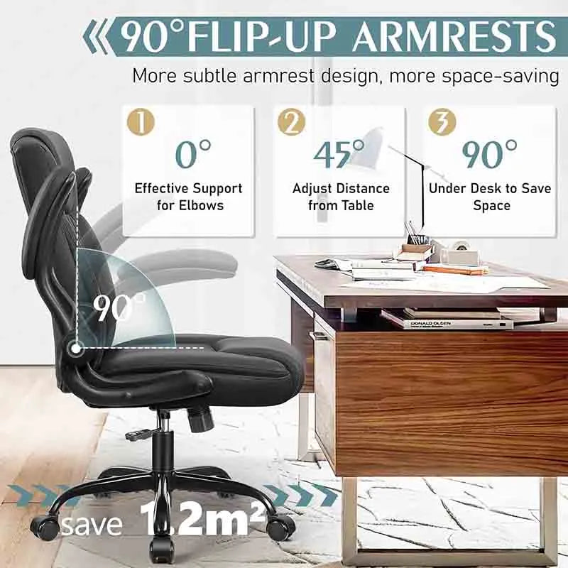 Yoobure Leather Office Chair, PU Home Computer Desk Chairs