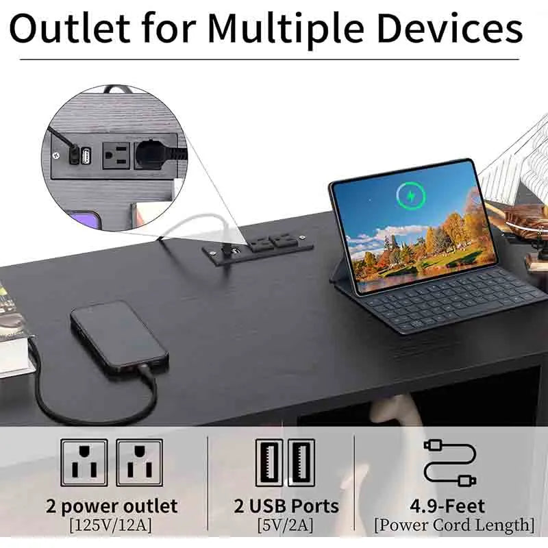 Yoobure Mobile Lateral Filing Cabinet with Charging Station