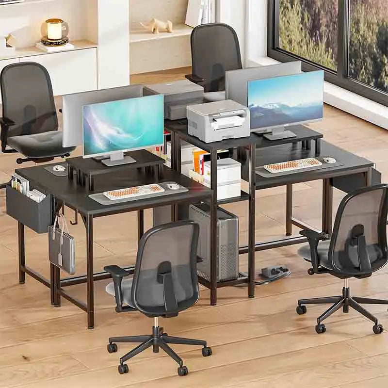 Yoobure 2 Person Gaming Desk with LED Lights Computer Desk