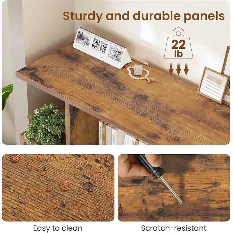 Yoobure Bookshelf Bookcase with Open Display Storage Shelves