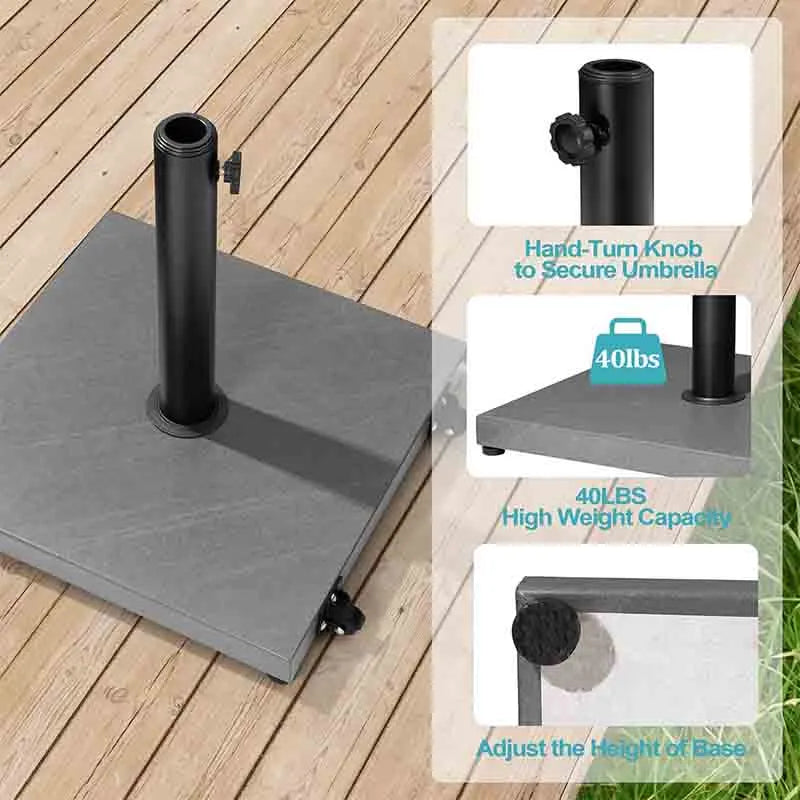 Yoobure Patio Umbrella Base Umbrella Stand with Wheels