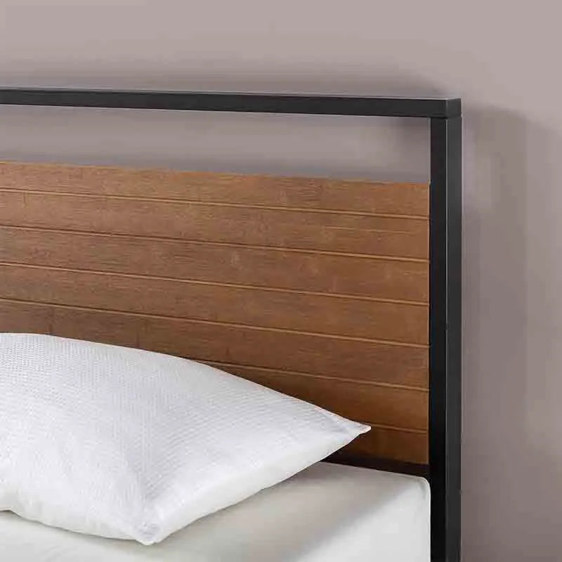 Yoobure 37 Inch Bamboo and Metal Platform Bed Frame
