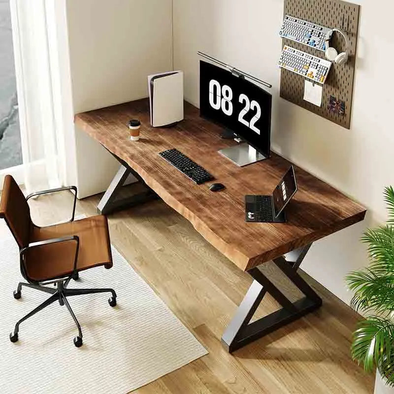 Yoobure Solid Wood Computer Desk 55-inch Large Office Desk