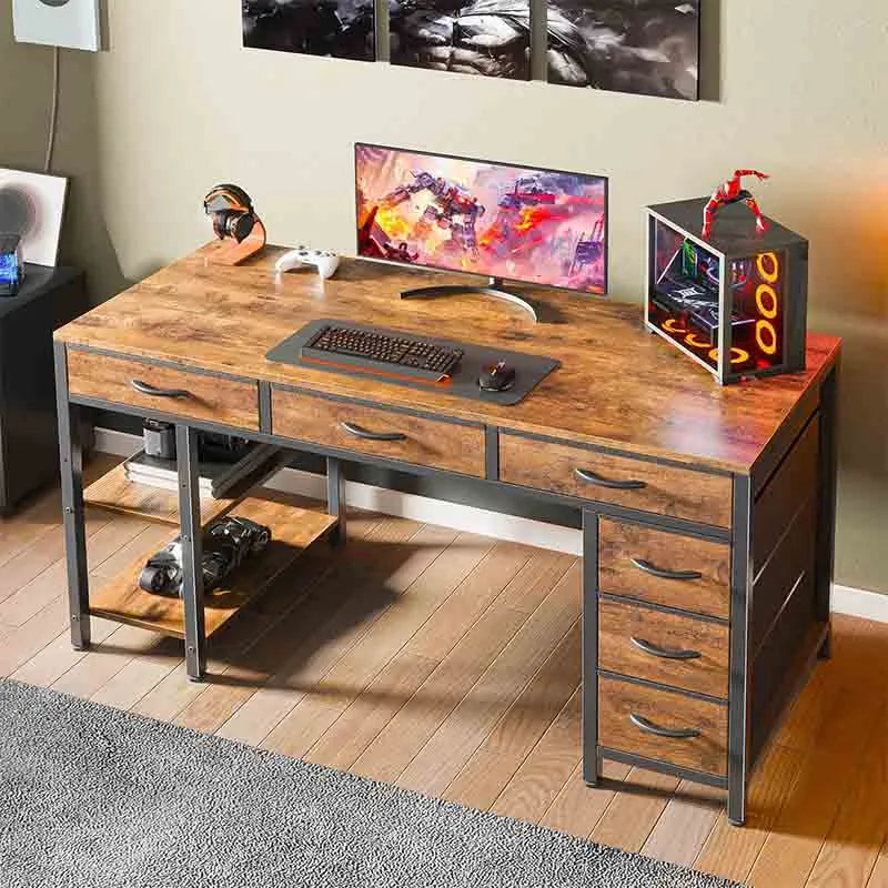 Yoobure 47 Inch Computer Desk with 6 Drawers