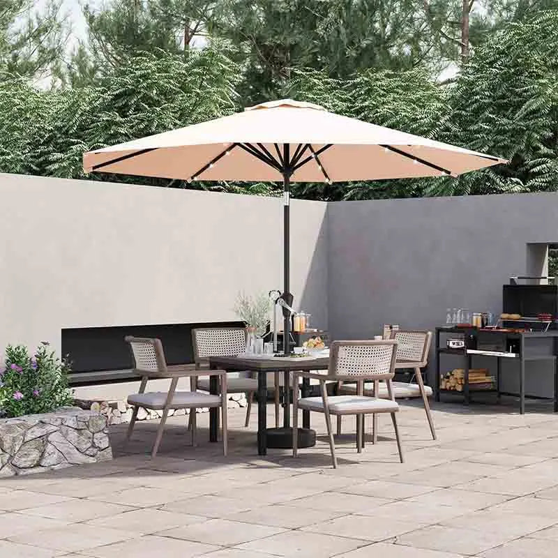 Yoobure 9FT Solar Umbrella LED Patio Umbrella for Garden