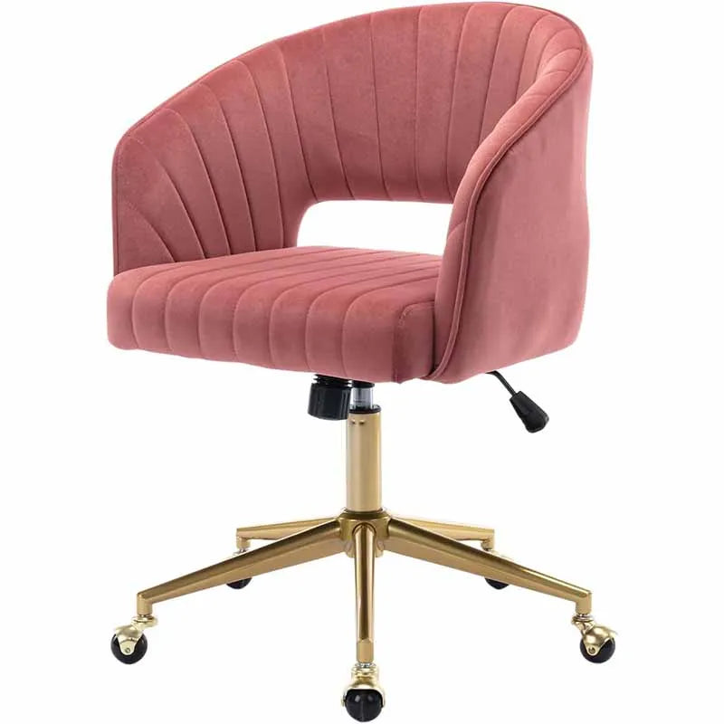 Velvet Office Desk Chair, Pink