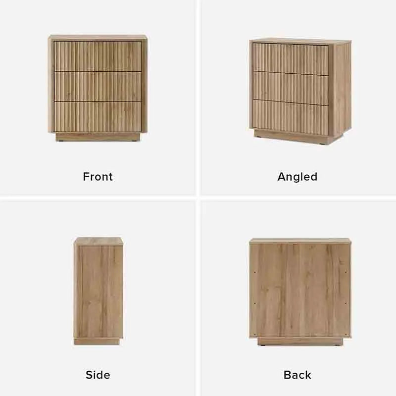 Yoobure 3 Drawer Dresser Wood Tall Nightstand