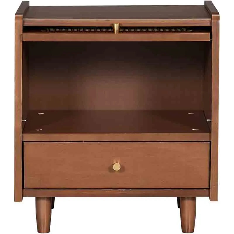 Yoobure Small 1 Drawer Dresser Rattan Nightstand