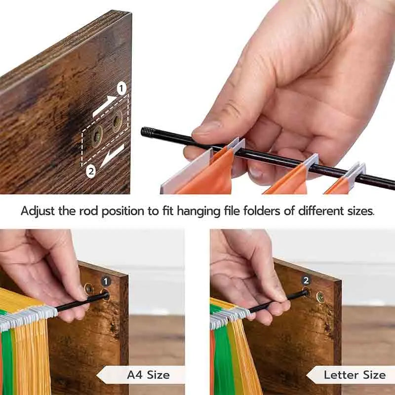 Yoobure Wooden File Cabinet Printer Stand with Open Shelf