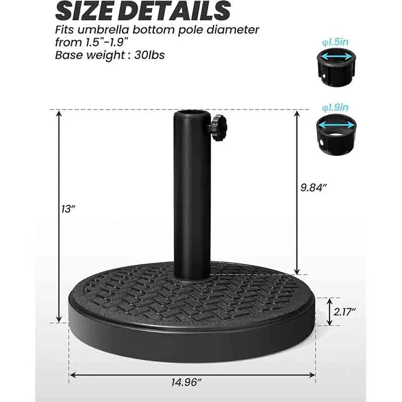 Yoobure Round Patio Umbrella Base for Market Umbrella
