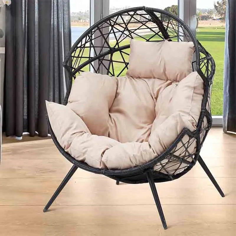 Yoobure Outdoor Patio Egg Chair Indoor Wicker Lounger Chair