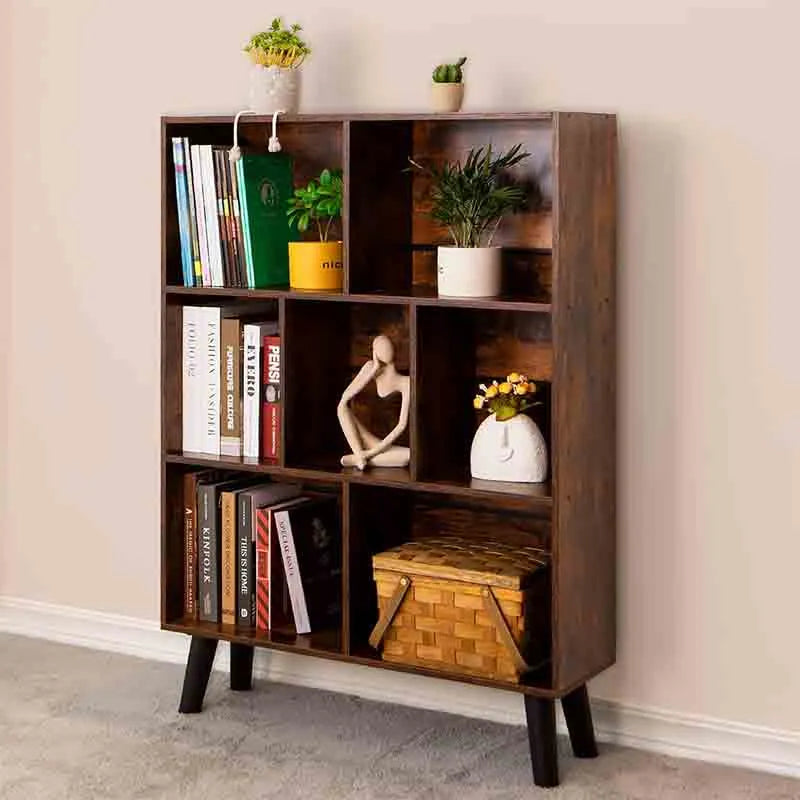 Yoobure Cube Bookshelf 3 Tier Mid-Century Modern Bookcase