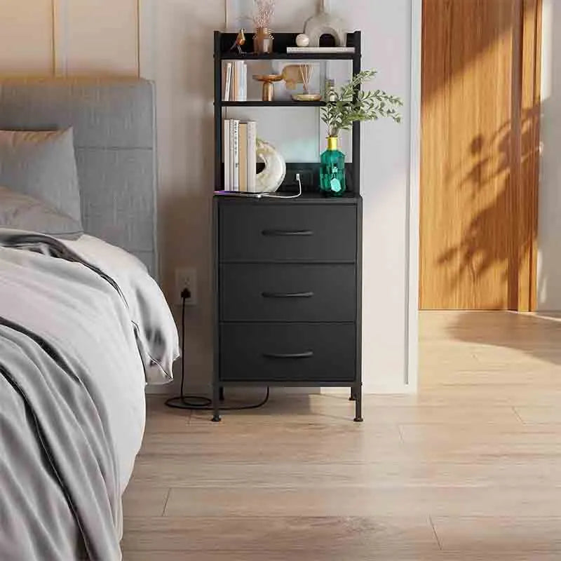 Yoobure 41 Inch Tall Nightstand with Charging Station