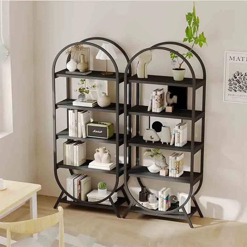 Yoobure Bookshelf Arched Bookcase, Industrial Book Shelves