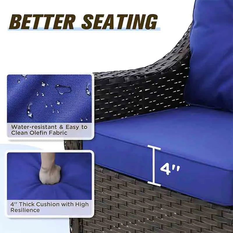 Yoobure 3 Seater Outdoor Wicker Patio Sofa