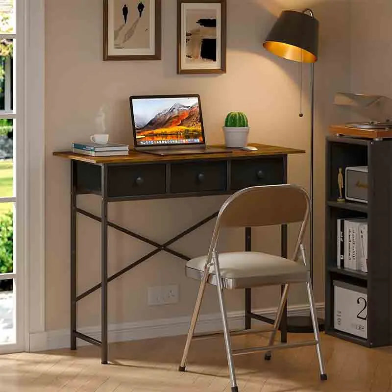 Yoobure 37.2 Inch Small Writing Desk with 3 Drawers