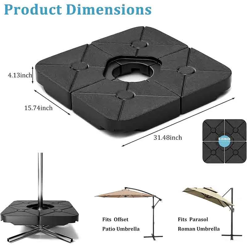 Yoobure 4-Piece Umbrella Base Outdoor Patio Umbrella Stand