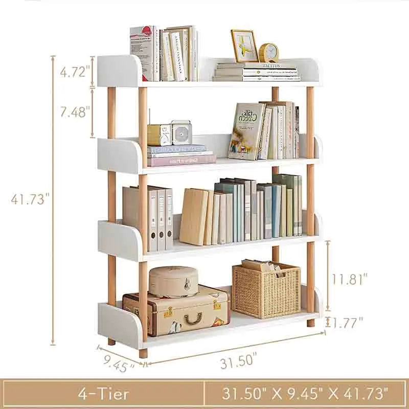 Yoobure 4-Tier Wooden Open Bookcase