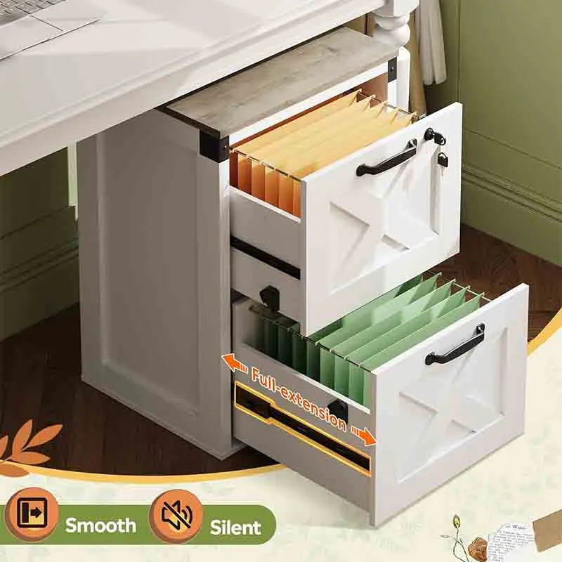 Yoobure 2 Drawer File Cabinet Wood Farmhouse Filing Cabinet