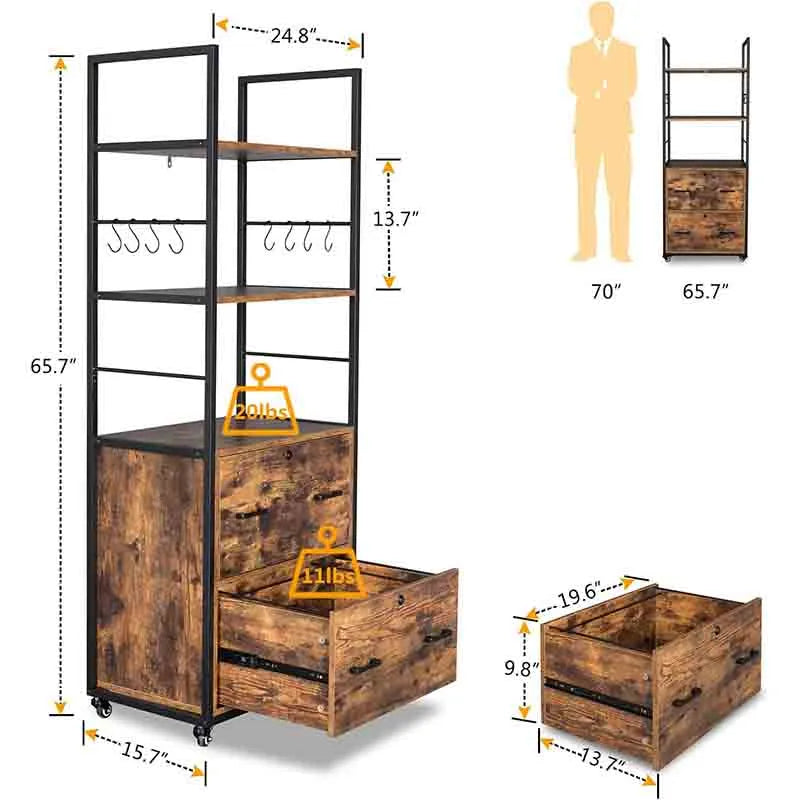 Yoobure 2 Drawer File Cabinet with Lock, File Cabinets