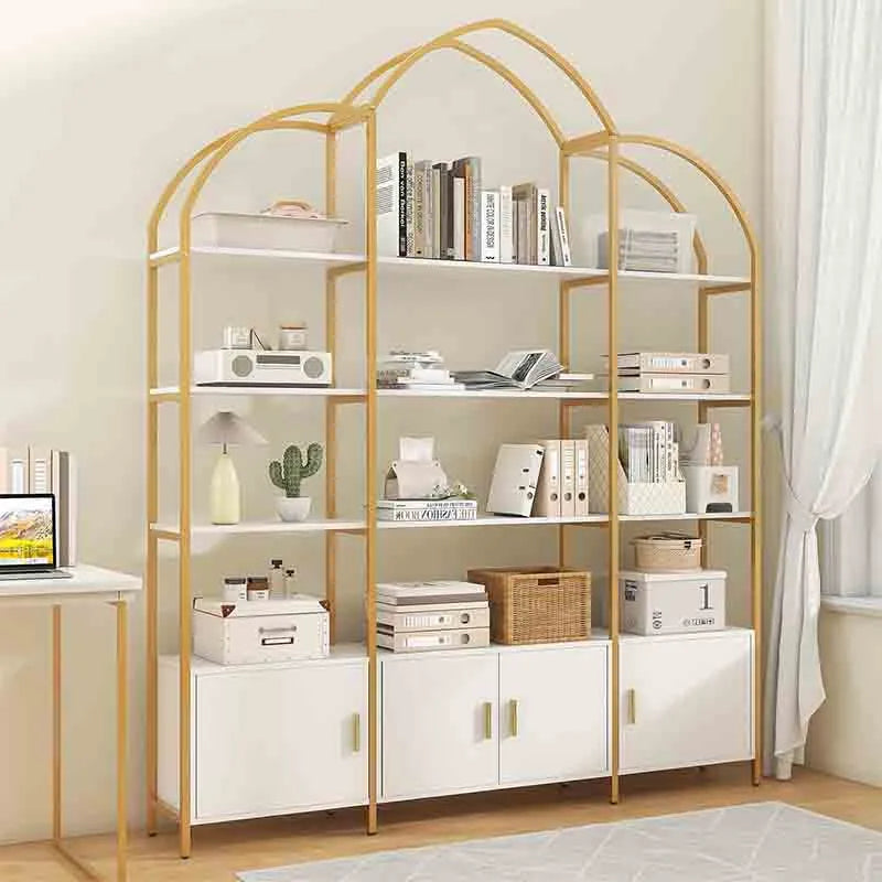 Yoobure 5-Tier Bookshelf Arched Bookshelves and Bookcases