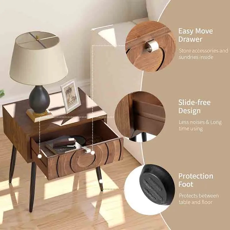 Yoobure End Table Living Room Small Side Table with Drawer